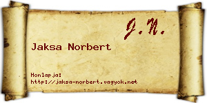 Jaksa Norbert névjegykártya