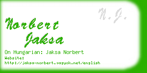 norbert jaksa business card